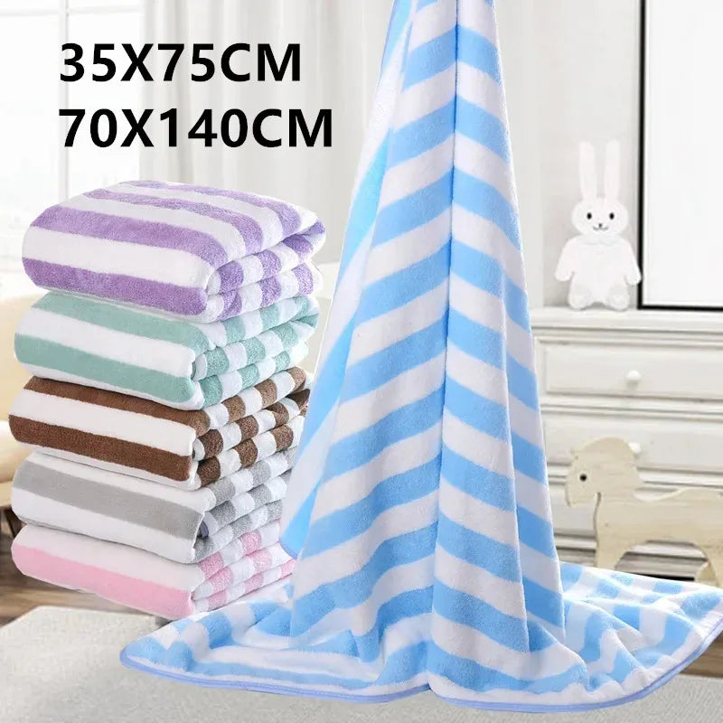 serviette bain rayée turquoises rapide séchage moderne large turquoise blanche bleu clair violet verte