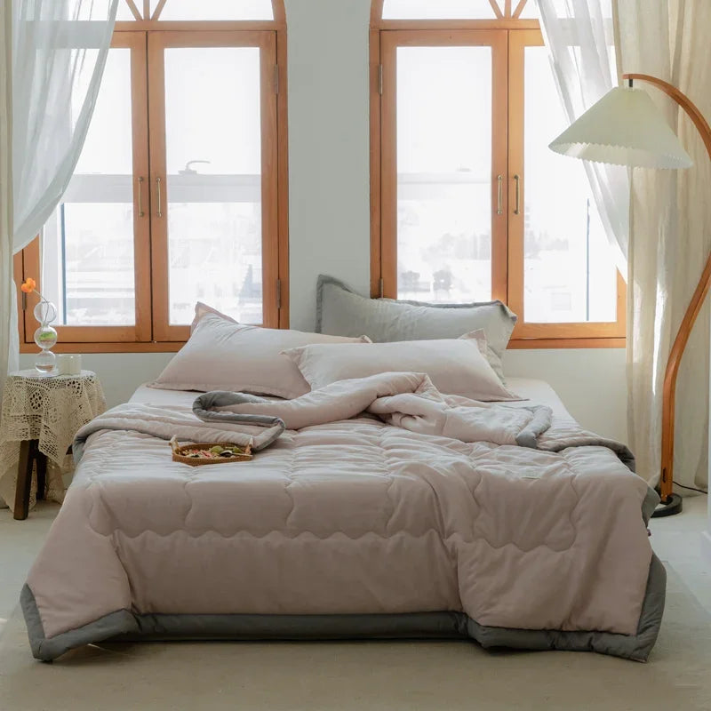 couvre lit matelassé coton polyester doux léger moderne simple élégant oreillers