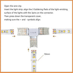 connecteur led broches transparent clips ruban led universel rgb 10mm 12v cecerohsul