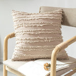 taies d'oreiller coton rayées beige clair 30x50cm 45x45cm boho chic ornemental voiture maison