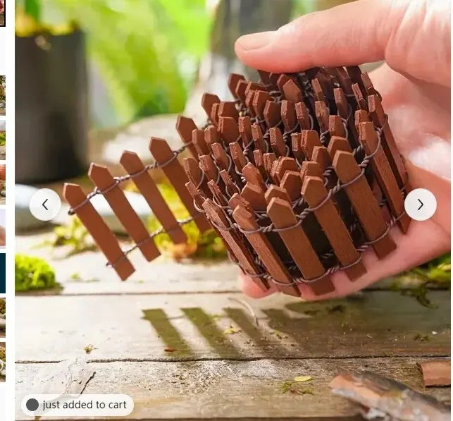 clôture miniature bois rustique décoration jardin bonsaï ligne verticale marron projet artisanal conte fées