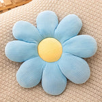 coussin moderne polyester fleuri bleu jaune blanc rose 40cm 40cm