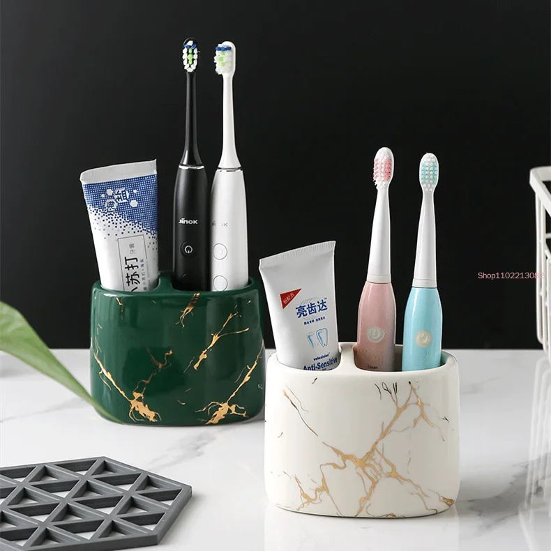 pot brosse dents marbre doré moderne vert noir blanc rouge céramique minimaliste