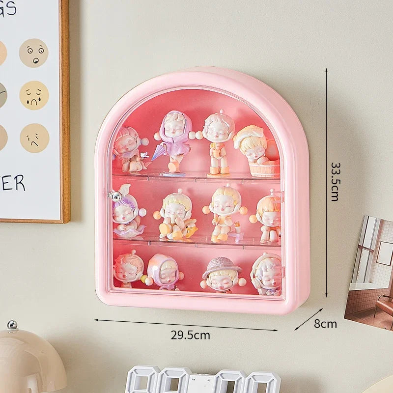 vitrine transparente moderne figurines anti poussière blanche exposant organisateur jouets eco friendly