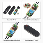 boîte rangement noire moderne plaque circuit imprimé composants électroniques fixations vis plastique