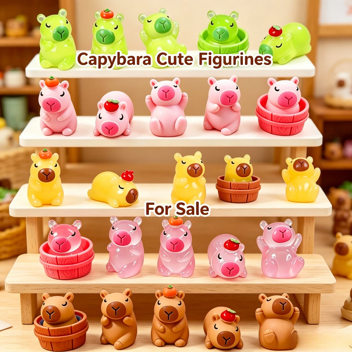 figurines capybaras miniatures résine lumineuses mignonnes décoration jardin extérieur accessoires diy animaux