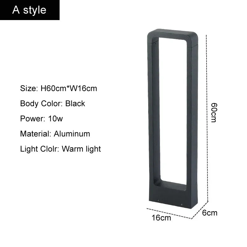 lampe extérieure led moderne imperméable aluminium noir gris 60cm ip65 2000lm