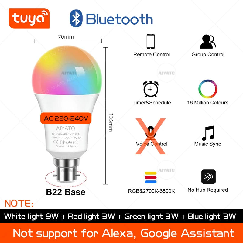 ampoule led intelligente wifi blanc moderne base b22 170° lumens 1000 1999