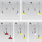 suspension lumineuse moderne conique led réglable noir blanc chambre salon