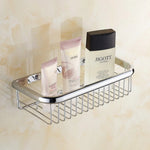 paniers rangement chrome cuivre filetés vis modernes salle bain étagères murales fixations incluses