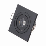 spots led 3w modernes 60x60mm noir blanc finition brossée interrupteur bouton transformateur