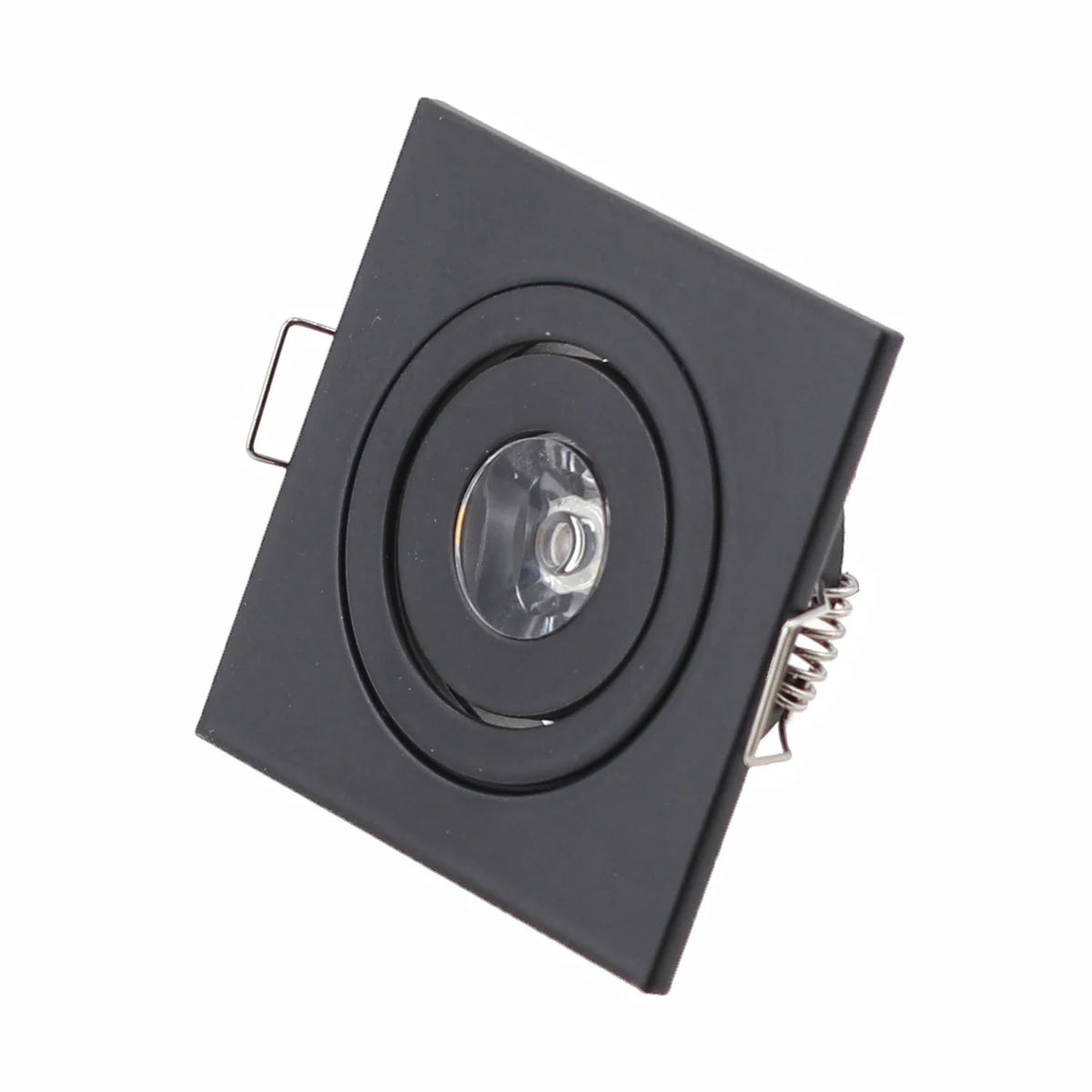 spots led 3w modernes 60x60mm noir blanc finition brossée interrupteur bouton transformateur