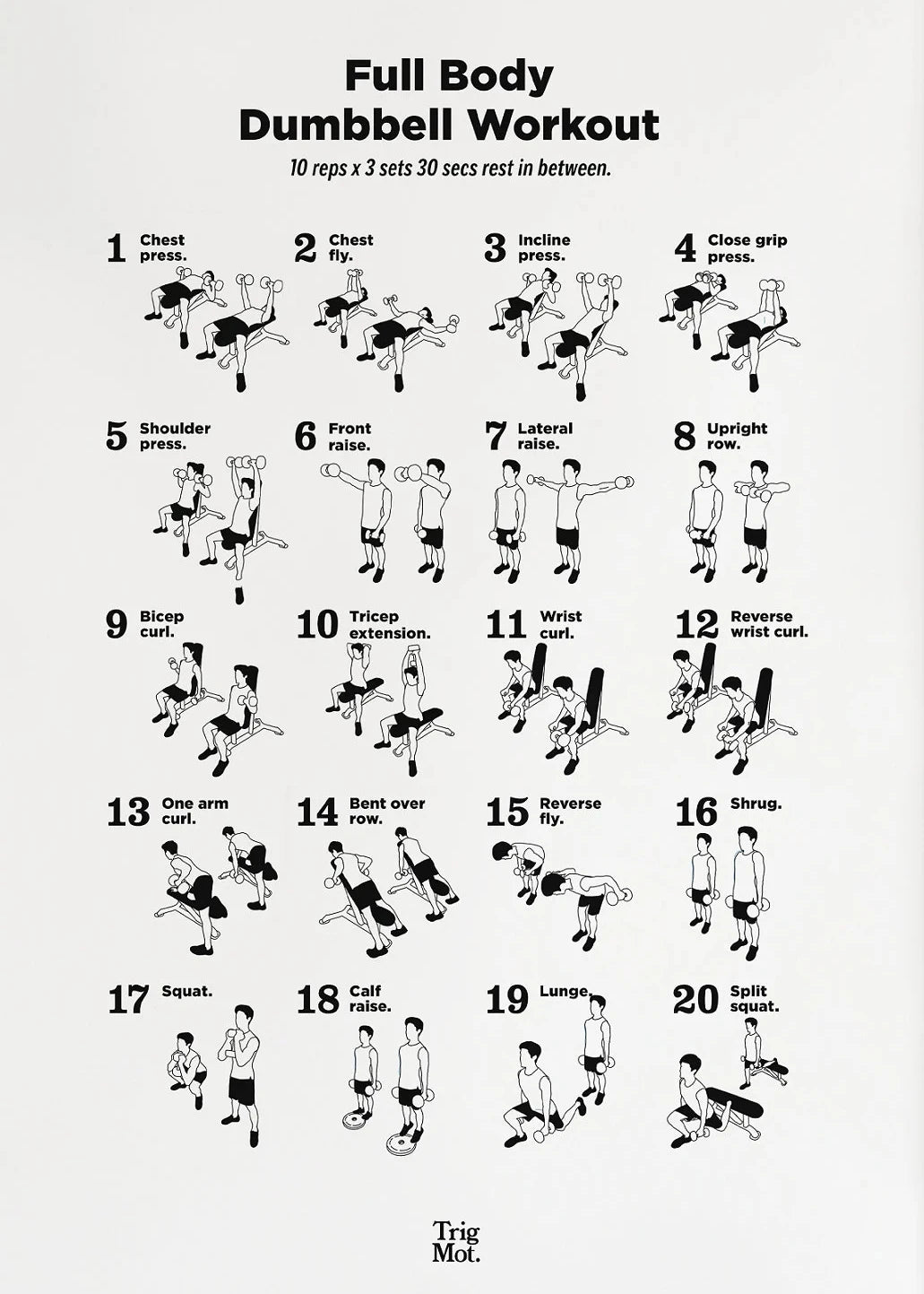 affiche exercices fitness minimaliste graphique illustrations personnes haltères blanc toile sans cadre