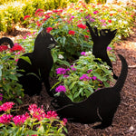 statue extérieure chat noir silhouette moderne brillante minimaliste tringle fixée jardin
