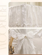 rideau lit transparent dentelle fronces rose pâle classique romantique tringle inclusion adaptateurs