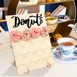 panneau decoratif bois donuts mariage anniversaire baptême fete decorations cupcakes meringues