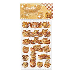 stickers 3d relief transparents pain ours bébé chat marron beige doré scrapbooking téléphone