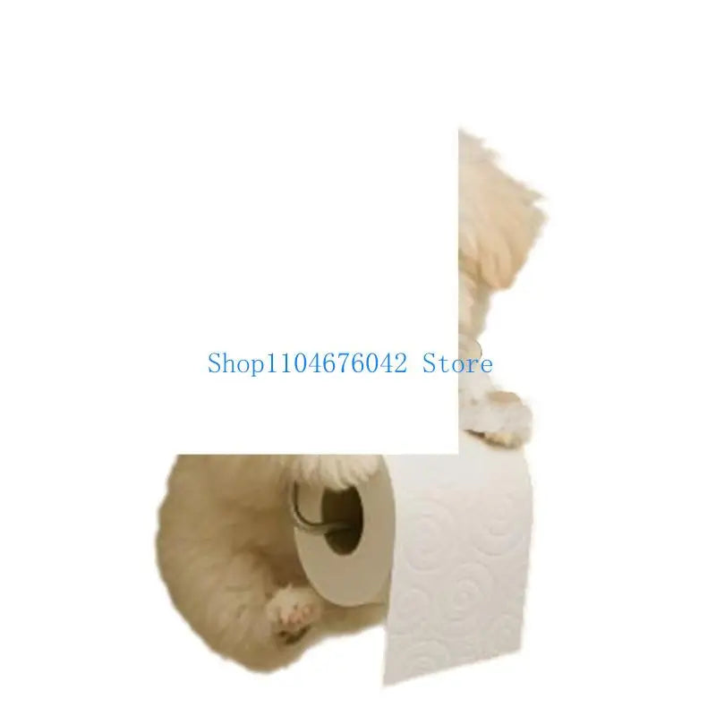porte rouleau papier toilette forme chien peluche blanc decoratif résine facile nettoyer classique