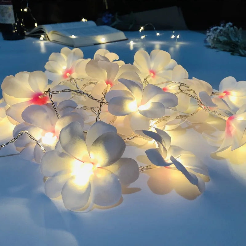 guirlande lumineuse fleurs blanc moderne décoration mariage anniversaire noël féerique événement festive