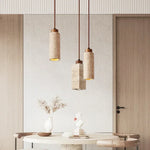 Suspension lumineuse moderne marbrée pierre beige brun salon restaurant étude chambre principal led