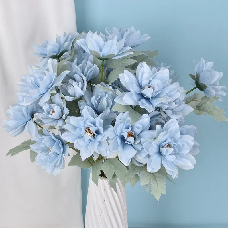 bouquet fleurs artificielles pivoines soie décoration intérieure blanc rouge rose bleu crème