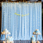 rideau bleu clair polyester moderne poignées 5ft 7ft 8ft 10ft opaque fête