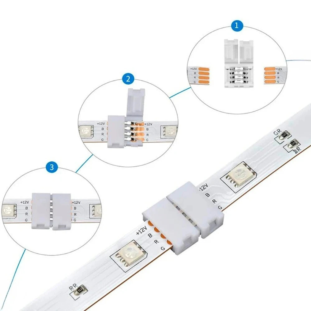 connecteurs led rgb ws2812 blanc clips pragmatique 2pin 3pin 4pin 5pin 6pin(rgbw)