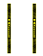 pad pédale personnalisé noir jaune logo kawasaki motifs géométriques sportif antidérapant surf thuyềnvangstakmat