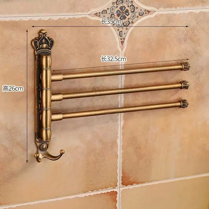 porte serviettes pivotant bronze antique ornements dorés classique vintage mural serviettes fixations visibles