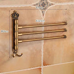 porte serviettes pivotant bronze antique ornements dorés classique vintage mural serviettes fixations visibles