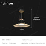 suspension lumineuse moderne doré grille mailles 60cm 80cm 100cm chambre salonhôtel