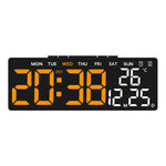 Horloge numérique LED affichage temps jour date température noir blanc vert bleu.orange moderne