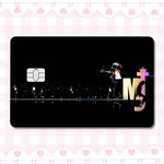 carte crédit personnalisée adhésif noir blanc michael jackson poses fond noir moderne minimaliste