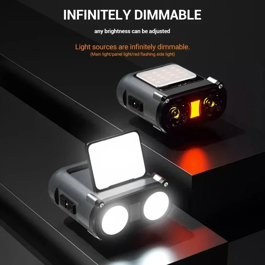 lampe torche multifonction rechargeable gris métallisé smart sensor clip led moderne