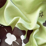 drap housse imprimé chats noirs fond vert clair élastique oreiller coussin enfant moderne doux