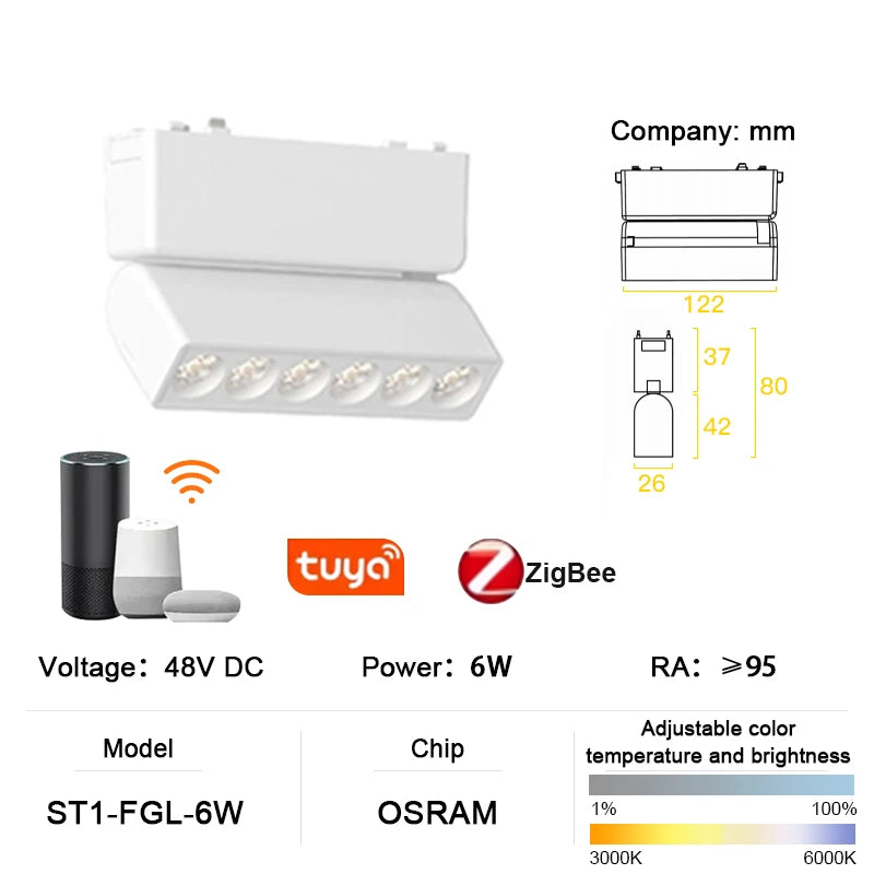 luminaire led rail magnétique blanc moderne système éclairage intérieur mince aluminium fixation aimant maison