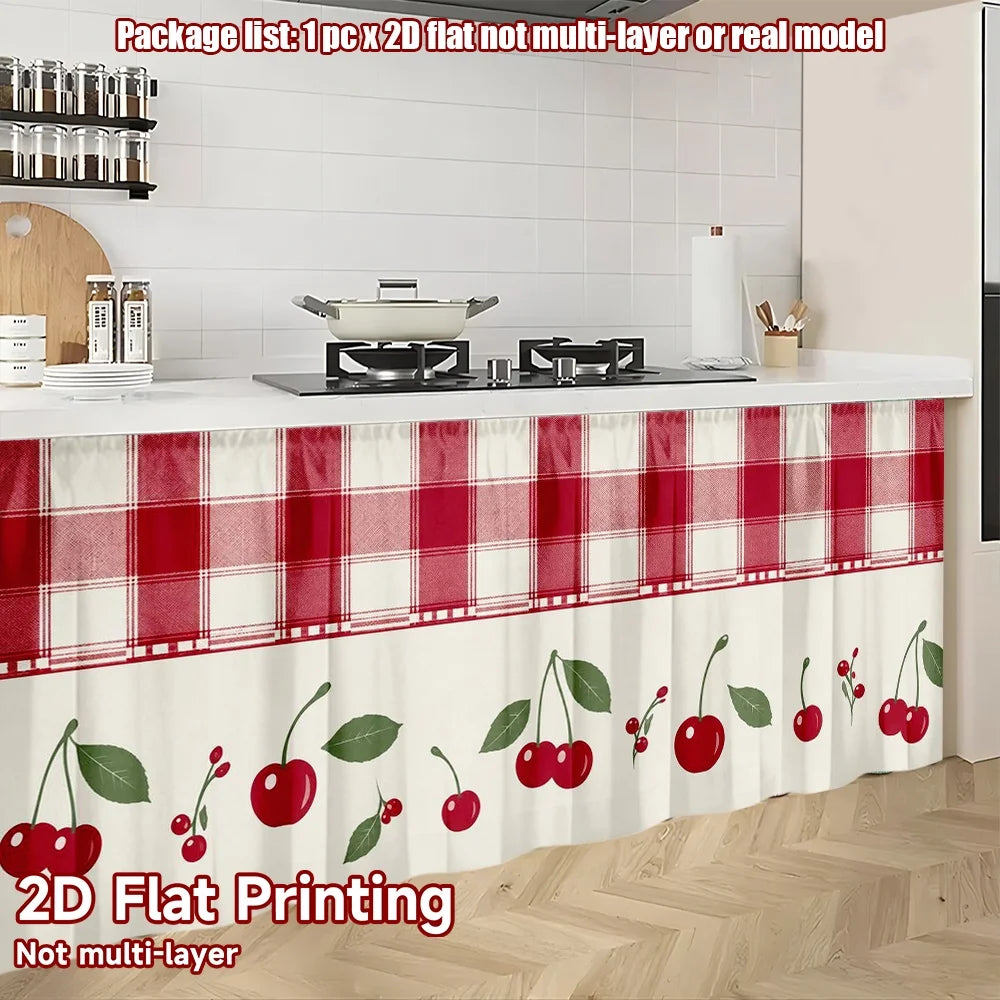 rideau cuisine classique carreaux rouge blanc cerise opacité rustique minimaliste