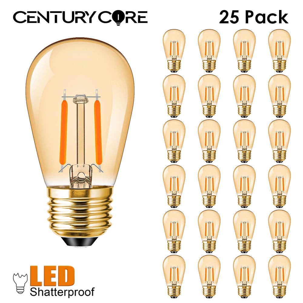 Ampoule LED dorée translucide filament orange vintage édition warm white 2700K E26 E27