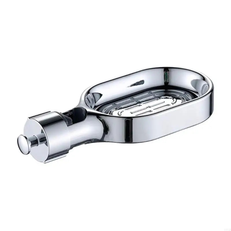 porte savon mural blanc chrome clip moderne salle bain fixe plastique