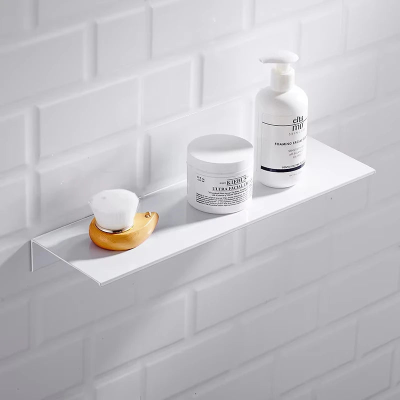 étagères murales modernes or noir blanc aluminium adhésives salle bain minimaliste 30 40 50cm