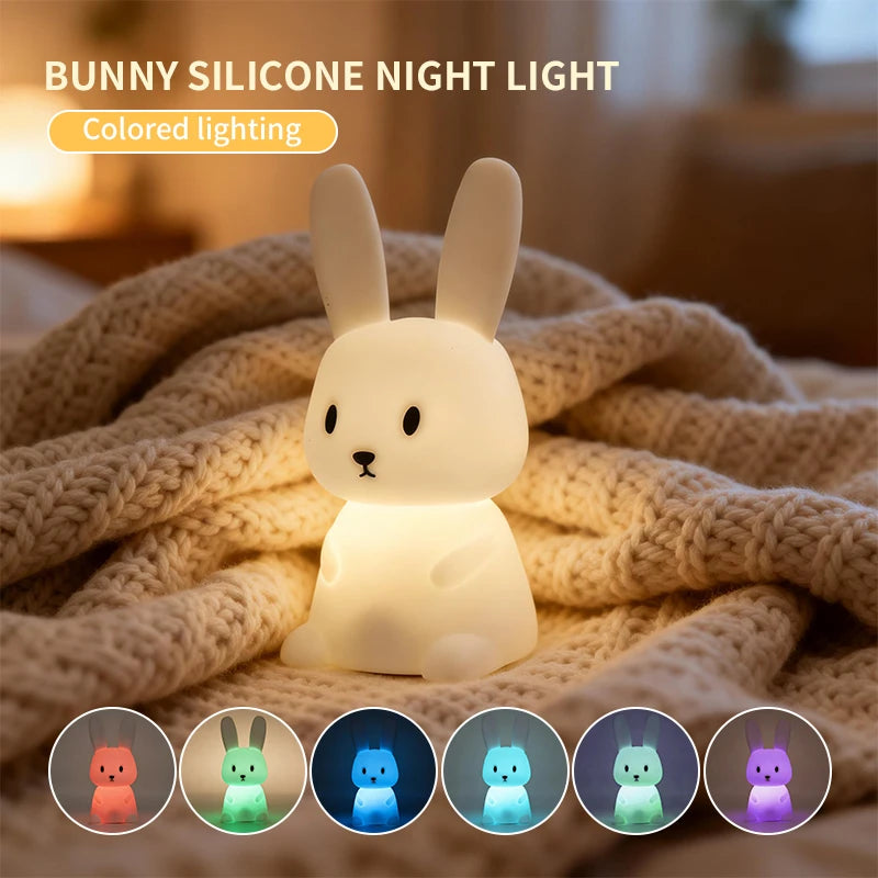 lampe table lapin blanc moderne veilleuse tactile sans fil certification rohs lumière douce chambre