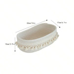 panier rangement tissu coton blanc franges boho chic savon parfum téléphone bougie