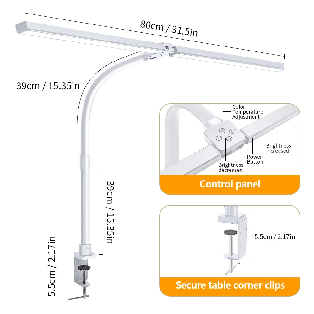 lampe moderne led ultra lumineuse noir double tête télécommande réglages couleur 10 niveaux