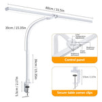 lampe led noir moderne flexible bras ajustable clip facile contrôle tactile