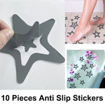 sticker anti dérapant salle bain étoiles respectueux environnement moderne gris 10 pièces adhésif