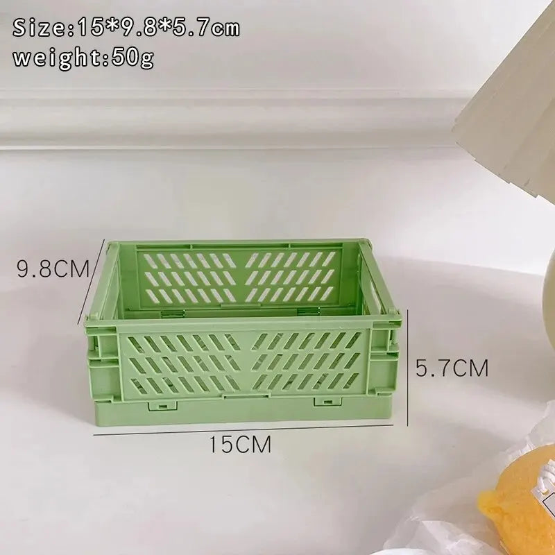 boîtes rangement pliables plastique vert clair rose pâle moderne perforations poignées rangement étudiant