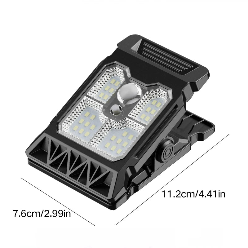 lampe solaire clip noir moderne détecteur mouvement modes ip65 led autoinstallation abs