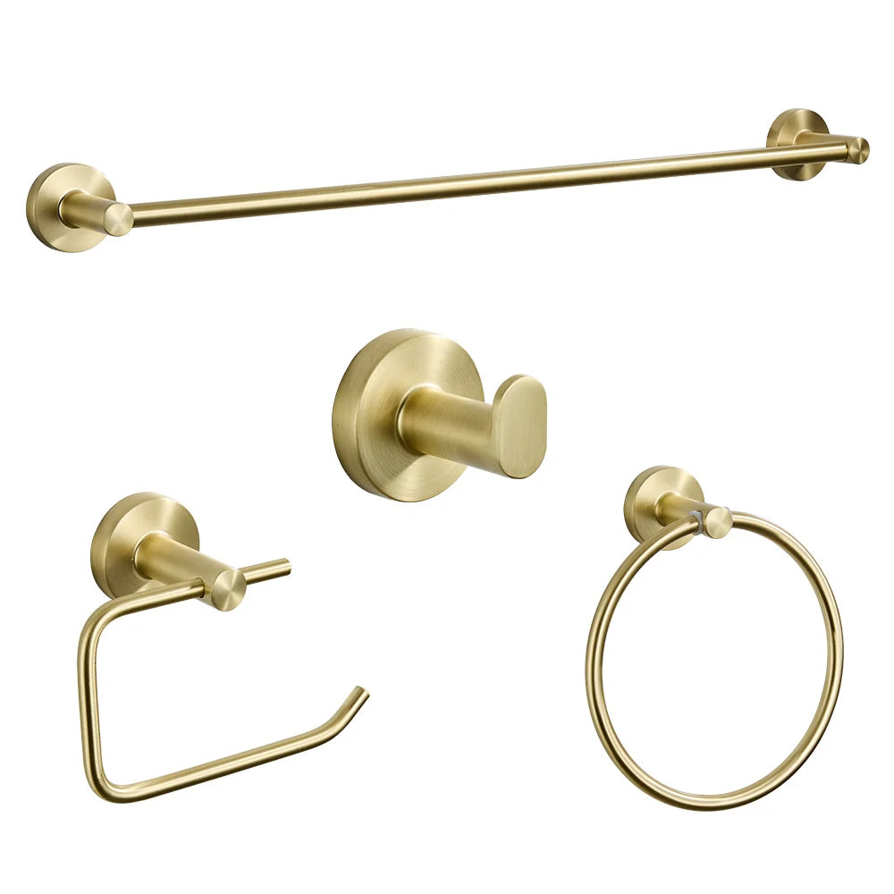 accessoires salle bain doré porte serviettes toilette main barre serviettes classique métal nickel fixations