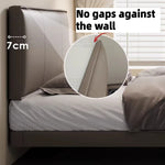 lit gris moderne matelas 180x200cm tête lit oreillers draps chambre coucher minimaliste
