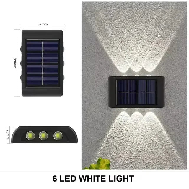 lumière solaire extérieure led ip65 mur noir blanc jaune moderne vis